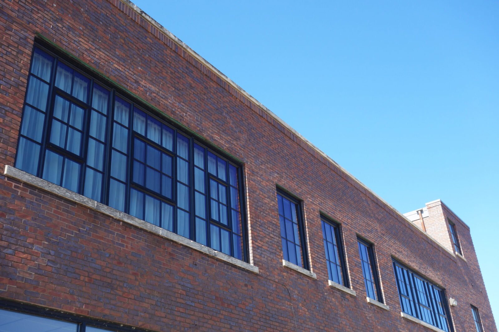 Harvester Square historic replica awning and fixed windows
