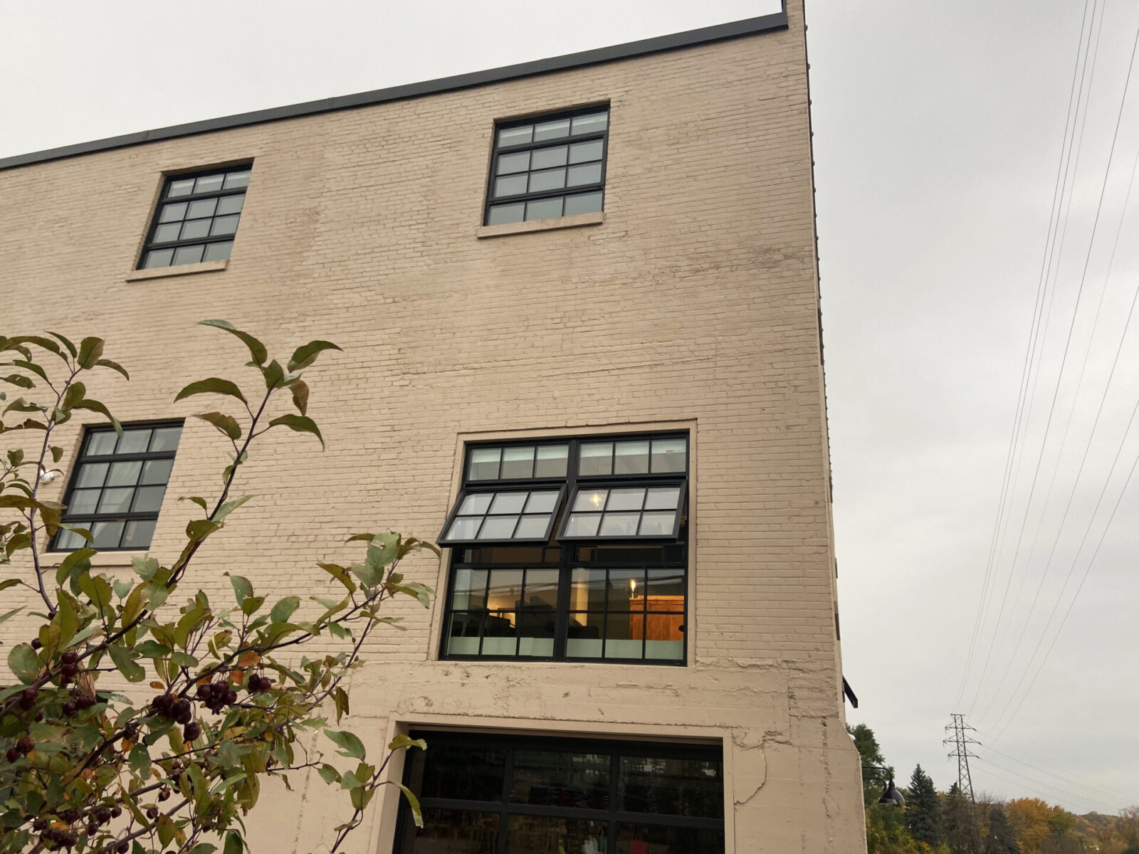 Confluence Hotel exterior custom historic steel-replica windows